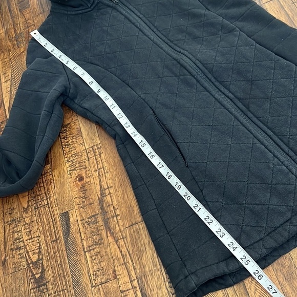 The North Face Jacket Black Quilted Fleece Full Front Zip front zip pockets XS - Picture 10 of 12